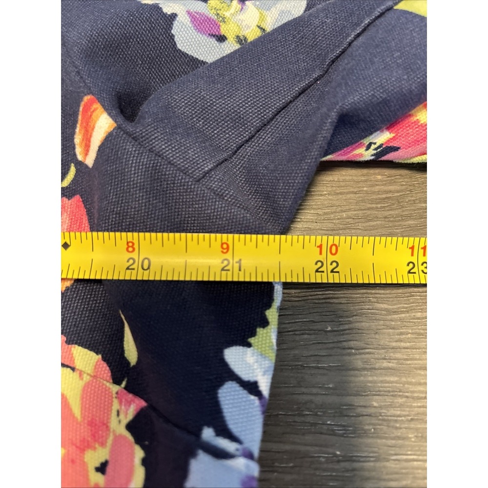 The Tog Shop Women's Floral Denim Jacket  Blue Button Up Cotton Blend Size P/L - Picture 5 of 6